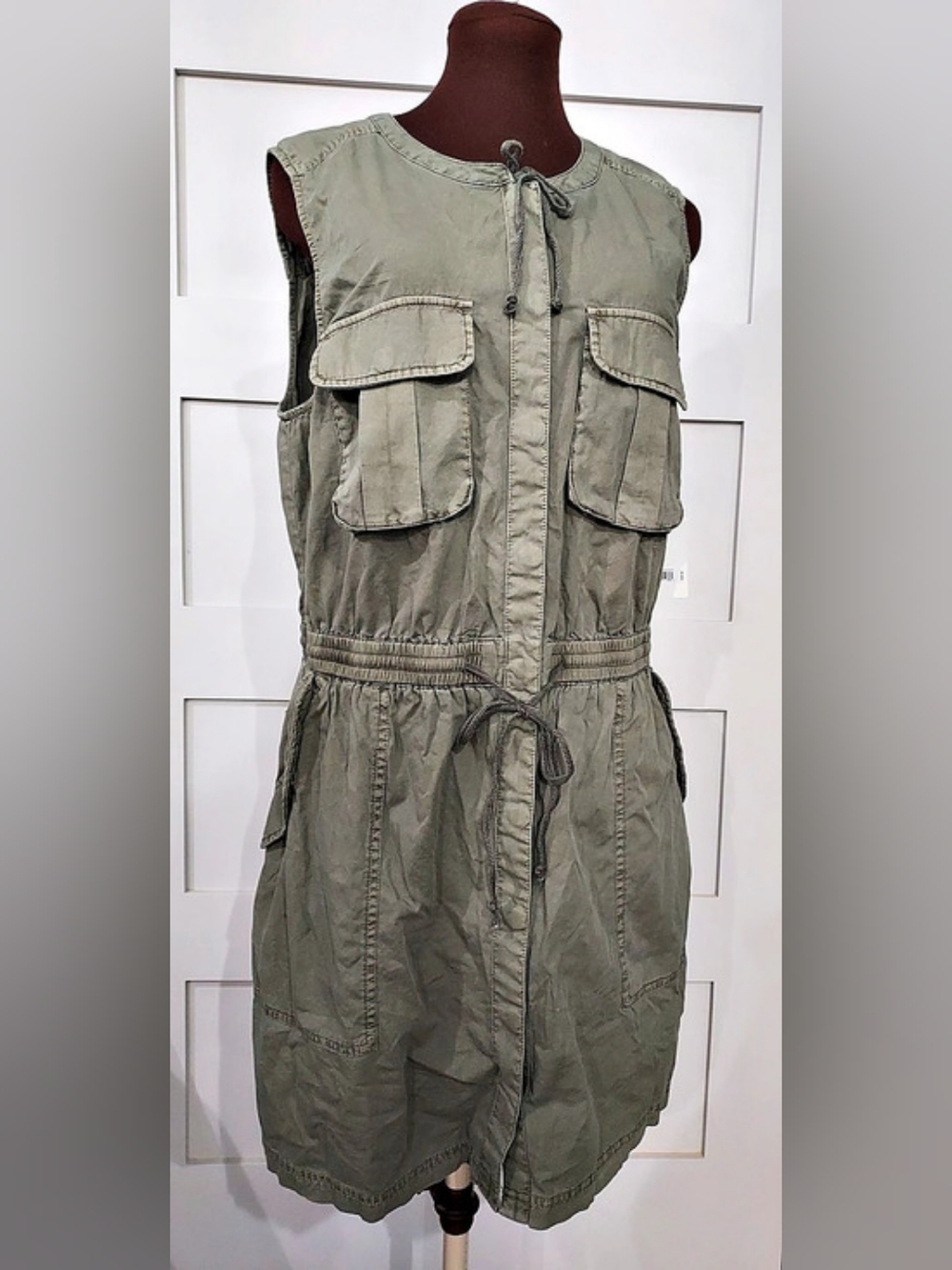 NWT Lucky Brand Cargo Mini Dress Women's Green SIZE LARGE